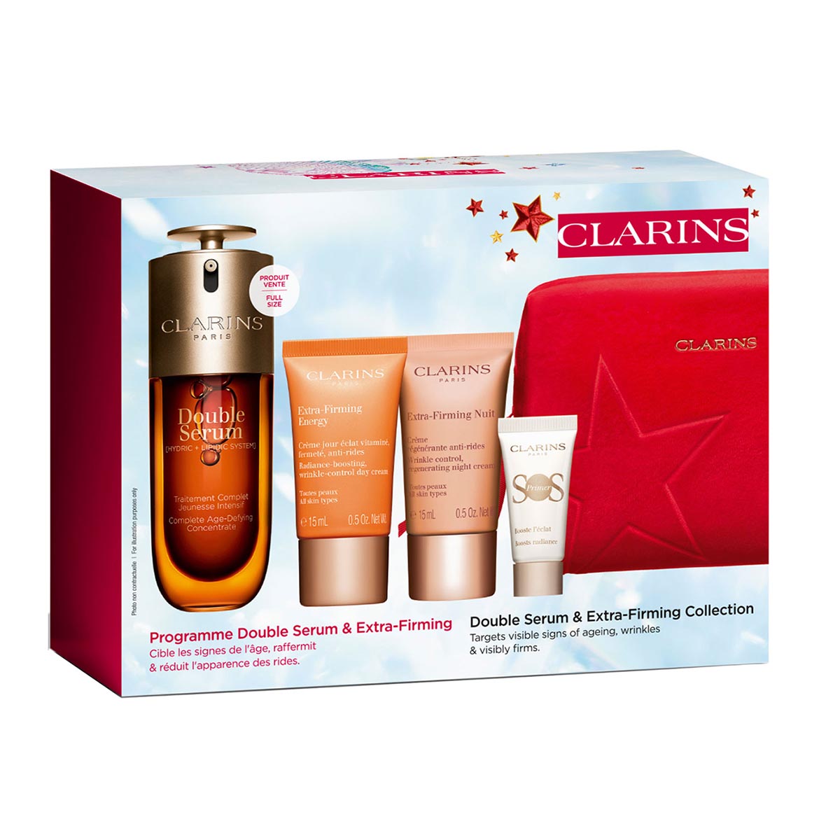 Clarins Double-Serum Crema G9 50Ml + Crema De Dia 15Ml + Crema De Noche 15Ml + Sos Primer Miniatura 1U.